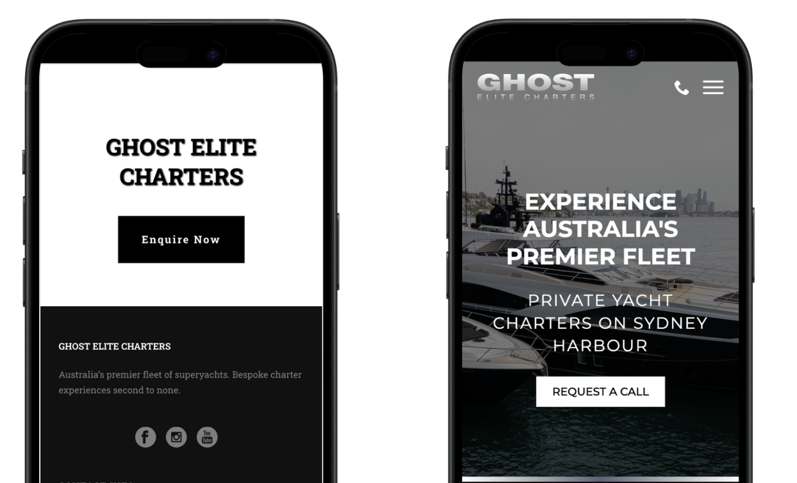 Before and after mobile website redesign comparison